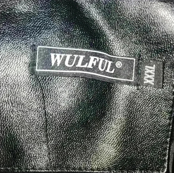 WULFUL Men's Stand Collar Leather Jacket Motorcycle Lightweight Faux Leather - Picture 3 of 9